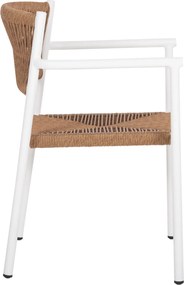 ΠΟΛΥΘΡΟΝΑ ΑΛΟΥΜΙΝΙΟΥ STER HM5786.11 ΛΕΥΚΗ-ΣΥΝΘ.RATTAN ΜΠΕΖ 55,5x53x78Υεκ.