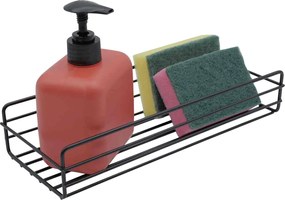 Μεταλλικό Κρεμαστό Ράφι 27x11x6cm Άσπρο ή Μαύρο - Μαύρο