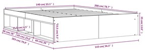 Πλαίσιο Κρεβατιού Μαύρο 140 x 200 εκ. - Μαύρο