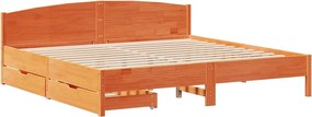 vidaXL Σκελετός Κρεβ. Χωρίς Στρώμα Καφέ Κεριού 200x200 εκ Μασίφ Πεύκο