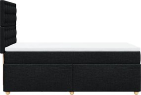vidaXL Κρεβάτι Boxspring με Στρώμα Μαύρο 90x200 εκ. Υφασμάτινο