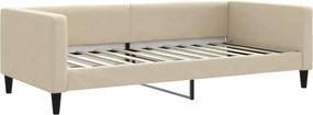 vidaXL Καναπές Κρεβάτι με Στρώμα Κρεμ 100 x 200 εκ. Υφασμάτινο