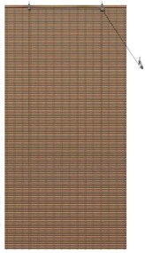 vidaXL Ρολό Παραθύρου Γεωμετρικό Καφέ 110 x 220 cm Μπαμπού