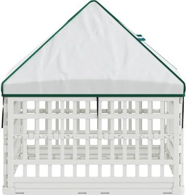 vidaXL 4 Πάνελ Τσουληθράκι με Σκεπή 88 x 88 x 112 εκ Πλαστικό Λευκό