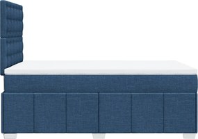 vidaXL Κρεβάτι Boxspring με Στρώμα Μπλε 120x200 εκ. Υφασμάτινο