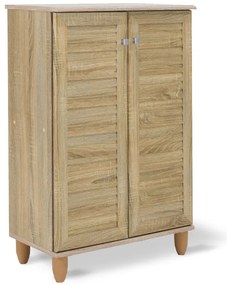 Παπουτσοθήκη-ντουλάπι SANTO pakoworld 10 ζεύγων χρώμα sonoma 60x34,5x91,5εκ