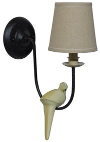 Φωτιστικό Τοίχου-Απλίκα Dove 01084 Black GloboStar Metal, Fabric