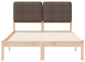 vidaXL Σκελετός Κρεβατιού με Επενδεδυμένο Κεφαλάρι Taupe 120 x 200 cm