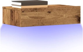vidaXL Σετ ντουλάπι τηλεόρασης 2 τεμαχίων με φώτα LED Παλιό ξύλο