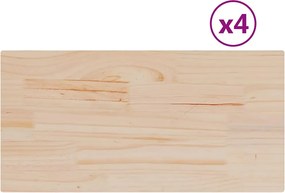 vidaXL Επιφάνειες Τραπεζιού Ορθογώνιες 4 τεμ. 90x45x1,7 εκ Μασίφ Πεύκο