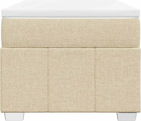 vidaXL Κρεβάτι Boxspring με Στρώμα Κρεμ 100 x 200 εκ. Υφασμάτινο