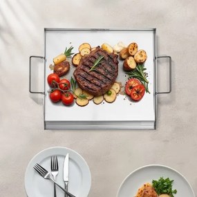 VEVOR 18x16 in Flat Top Griddle Stainless Steel Universal BBQ Grill Pan Cookware