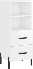 vidaXL Ντουλάπι Γυαλιστερό Λευκό 34,5x34x90 εκ. Επεξεργασμένο Ξύλο