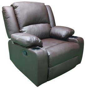 Πολυθρόνα Relax DAFODILL Καφέ PU 90x94x102cm - Ξύλο - 14340027