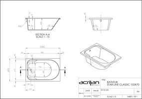 Acrilan Starline - Ακρυλική Μπανιέρα 105x70 εκ