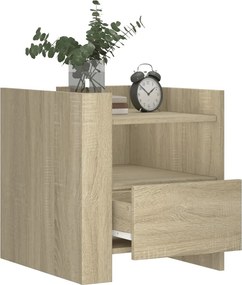 vidaXL Κομοδίνο Sonoma Δρυς 45x50x50 εκ. από Επεξεργασμένο Ξύλο