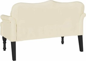 vidaXL Καναπές Chesterfield Κρεμ 120,5 x 65 x 75 εκ. Τεχνητό Δέρμα