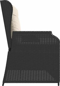 vidaXL Παγκάκι κήπου Μαύρο συνθετικό ρατάν