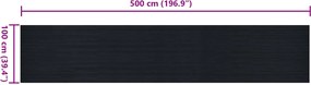 vidaXL Μάτ δαπέδου Μαύρο 1 x 5 m Λάστιχο