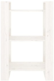 vidaXL Βιβλιοθήκη/Διαχωριστικό Χώρου Λευκό 60x35x91 εκ. Μασίφ Πεύκο