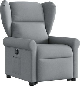 vidaXL Πολυθρόνα Ηλεκ. Ανακλινόμενη Ανύψωση Αν. Γκρι Υφασμάτινη