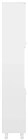Στήλη Μπάνιου Γυαλιστερό Λευκό 30 x 30 x 179 εκ. Μοριοσανίδα - Λευκό