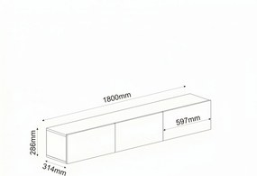 Έπιπλο Τηλεόρασης Καρυδί AECRO 180x31.4x28.6