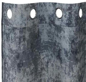 vidaXL Κουρτίνα με κουρτίνες 2 pcs Ασημί γκρι 140 x 140 cm Βελούδο