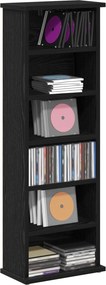 vidaXL Ντουλάπα CD Μαύρη Δρυς 60 x 17 x 92 εκ. Επεξεργασμένο Ξύλο