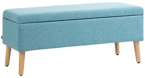 Πάγκος HOMCOM με αποθηκευτικό χώρο, έως 220 kg, όψη λινό, 110x39x45cm, Μπλε