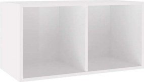vidaXL Έπιπλο Δίσκων Βινυλίου Γυαλ. Λευκό 71x34x36 εκ. Επεξεργ. Ξύλο