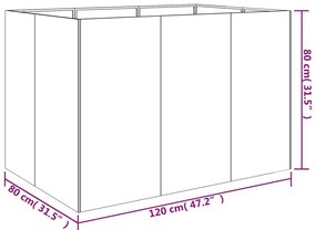 Ζαρντινιέρα 120 x 80 x 80 εκ. από Ατσάλι Σκληρυθέν στον Αέρα - Καφέ