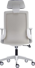 BF8900 Πολυθρόνα Γραφείου Διευθυντή, Άσπρο - Γκρι, Mesh Γκρι, Ύφασμα Γκρι   1τμχ