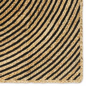 vidaXL Χαλί Φυσικό και Μαύρο 160 x 160 cm Γιούτα