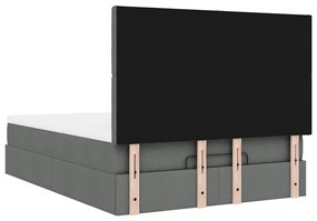 Οθωμανικό κρεβάτι με στρώμα Σκούρο γκρι 140x200cm ύφασμα 3313328