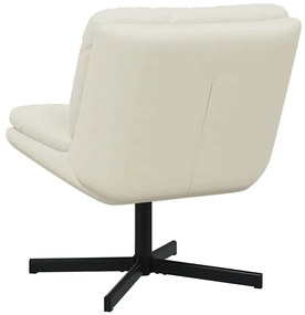 vidaXL Γυριστή Χαλαρωτική Καρέκλα Κρεμ 63 x 75 x 76 εκ Βελούδο