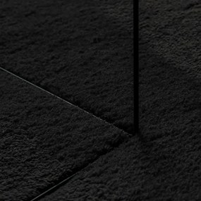 Χαλί HUARTE με Κοντό Πέλος Μαλακό/ Πλενόμενο Μαύρο 240x240 εκ. - Μαύρο