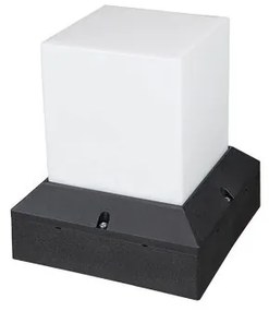 CUBIX 203-0245 Μοντέρνο Επιδαπέδιο Φωτιστικό Μονόφωτο 1 x E27 IP44 Μαύρο Πλαστικό Σώμα-Μ22.5 x Π22.5 x Υ25cm Globostar 203-0245 Μαύρο