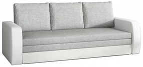 Καναπές κρεβάτι Elyria 122, Αποθηκευτικός χώρος, Άσπρο, Γκρι, 89x220x83cm, 76 kg, Πόδια: Πλαστική ύλη, Ξύλο: Πεύκο | Epipla1.gr
