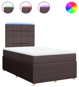 Κρεβάτι Boxspring με Στρώμα Σκούρο Καφέ 120x190 εκ Υφασμάτινο - Καφέ