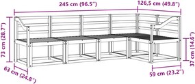 vidaXL Σειρά Καναπέ Εξωτερικού 5 pcs Φυσικό
