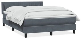 vidaXL Κρεβάτι Boxspring με Στρώμα Σκούρο Γκρι 160x210 εκ. Βελούδινο