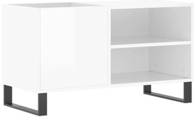 vidaXL Δισκοθήκη Γυαλ. Λευκή 85 x 38 x 48 εκ. από Επεξεργασμένο Ξύλο