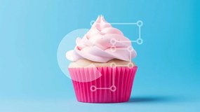 Σετ των 2 Intra Συλλεκτικό Ξύλινο Παζλ Plywood  4mm - Ροζ Cupcake με White Frosting Σε Ξύλινο Κουτί - Διαστάσεις: 10x10 cm – 25 κομμάτια