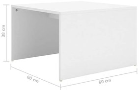 Τραπεζάκια Σαλονιού Ζιγκόν 3 τεμ. Λευκά 60x60x38 εκ Μοριοσανίδα - Λευκό