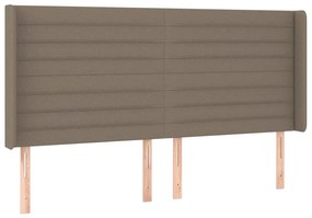 vidaXL Κρεβάτι Boxspring με Στρώμα &amp; LED Taupe 160x200 εκ. Υφασμάτινο