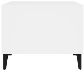 Τραπεζάκι Σαλονιού άσπρο 60x50x40 εκ. από Επεξεργασμένο Ξύλο - Λευκό