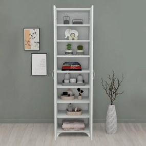 Ντουλάπα - Παπουτσοθήκη Lilly Megapap χρώμα λευκό 49x32x178εκ.