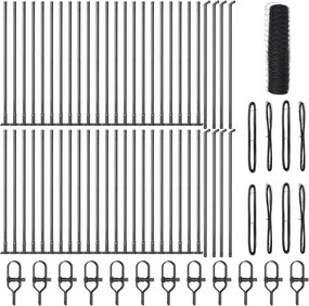 vidaXL Στύλος Περιφράξεων Γκρι 100 x 1 μ (πλέγμα 36 χιλ)