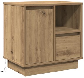 vidaXL Κομοδίνο με LED Artisan Oak 50x34,5x50 εκ.